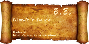Blanár Bence névjegykártya