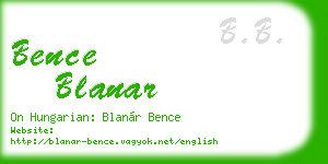 bence blanar business card