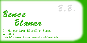 bence blanar business card